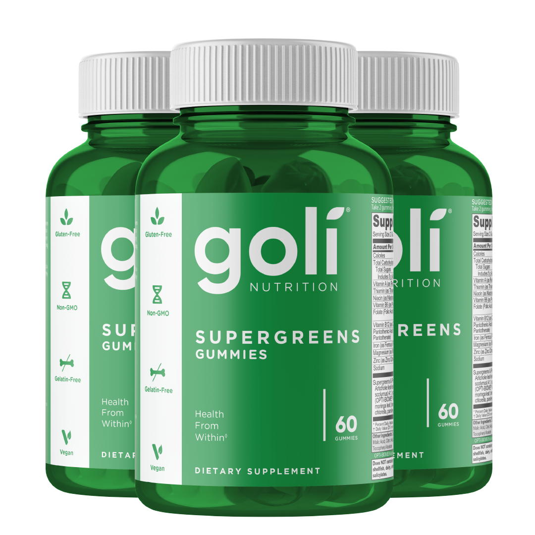 Goli Supergreens Trio - 3 Supergreens Bottles